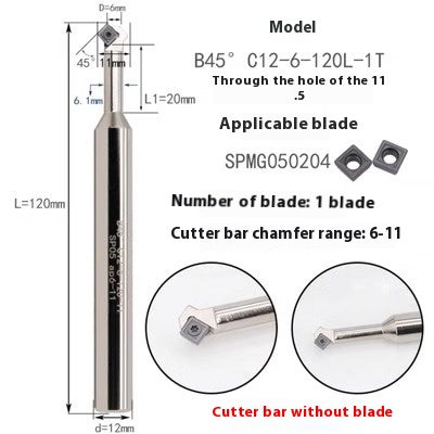 6037 45 degree inside and outside positive and negative chamfering cutter CNC rounding chamfering cutter SD SPK upper and lower bore reverse pull chamfering cutter bar Shandong Denso Pricision Tools Co.,Ltd.